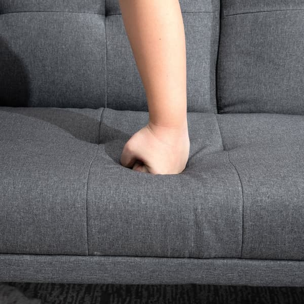 Bäddsoffa, 3-sits, 181x77x78 cm, Mörkgrå