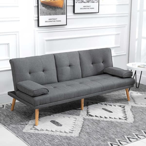 Bäddsoffa, 3-sits, 181x77x78 cm, Mörkgrå