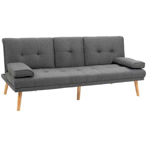 Bäddsoffa, 3-sits, 181x77x78 cm, Mörkgrå