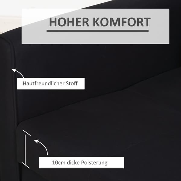 2-sits soffa med sovdel, 152x101x81 cm, Kolgrå