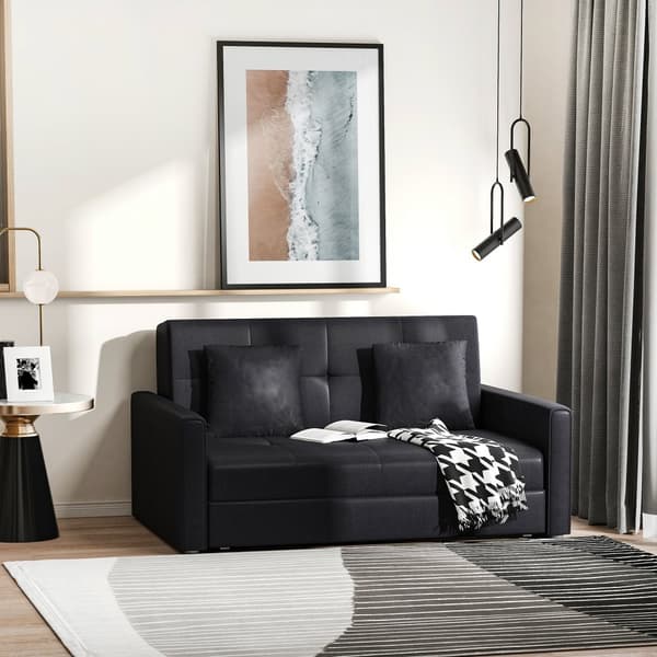 2-sits soffa med sovdel, 152x101x81 cm, Kolgrå