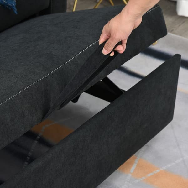 Bäddsoffa, 2-sits, 148x82x89 cm, Svart