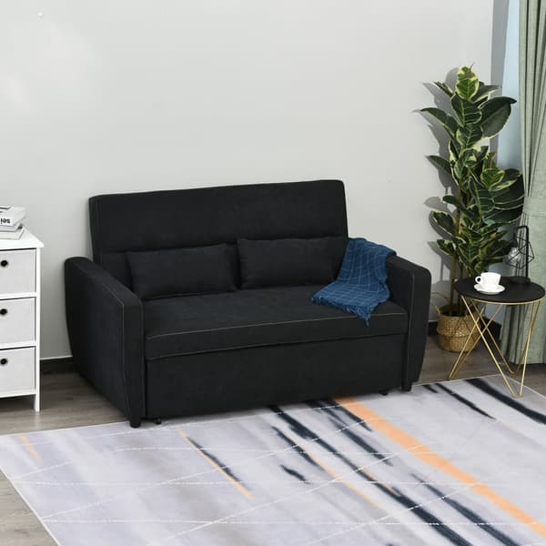 Bäddsoffa, 2-sits, 148x82x89 cm, Svart
