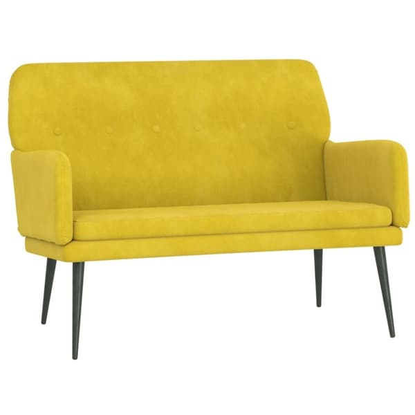Bänk gul 108x79x79 cm sammet