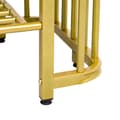 Miniatyrbild 5 av 6: Skobänk med sammetssits och robust metallram. Platsbesparande hallbänk med justerbara fötter