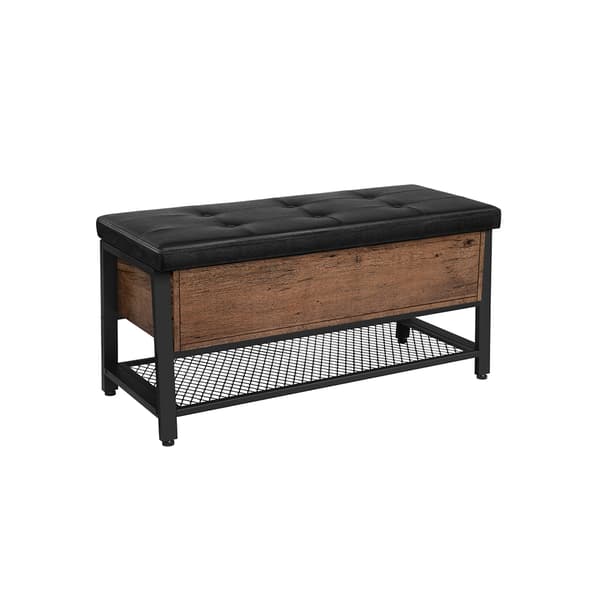 Bänk med klädd sits