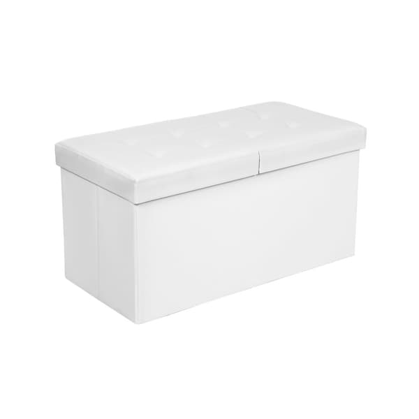Bänk med gångjärnslock 76 cm Vit