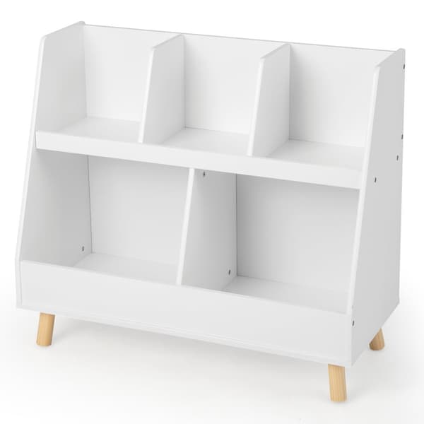 Lasten kirjahylly ja lelujärjestäjä, 31.5x14x28 tuumaa, valkoinen