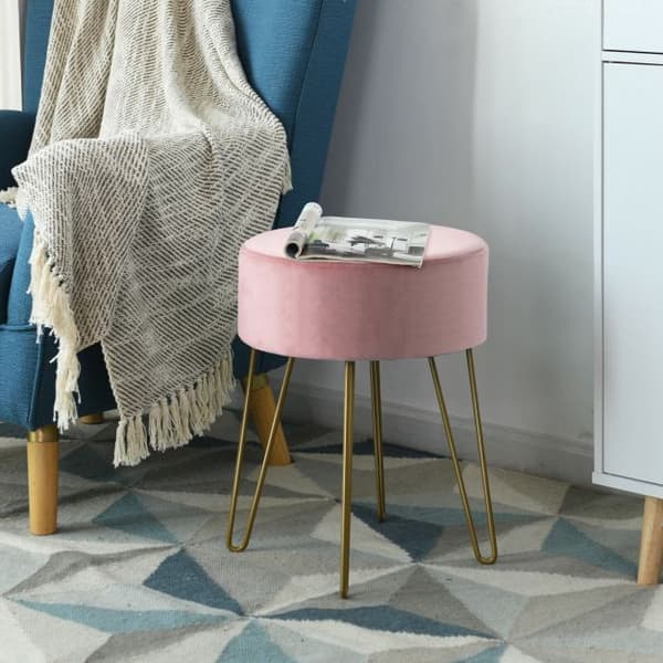 Fodskammel Ottoman, 39x39x46 cm, Lyserød