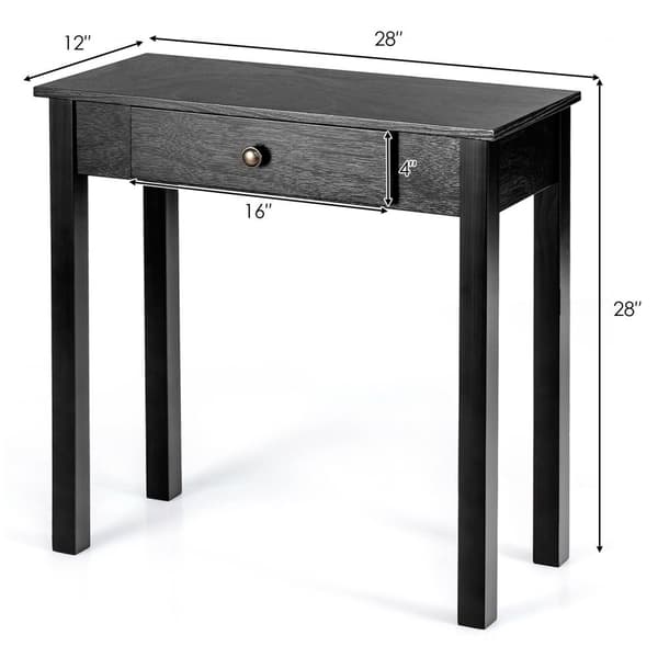 Konsolbord, 28x12x28 tommer, Sort