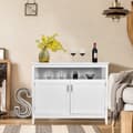 Miniatyrbillede 6 af 6: 2-dørs sideboard, 114x51x91 cm, hvid/brun