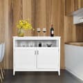 Miniatyrbillede 1 af 6: 2-dørs sideboard, 114x51x91 cm, hvid/brun
