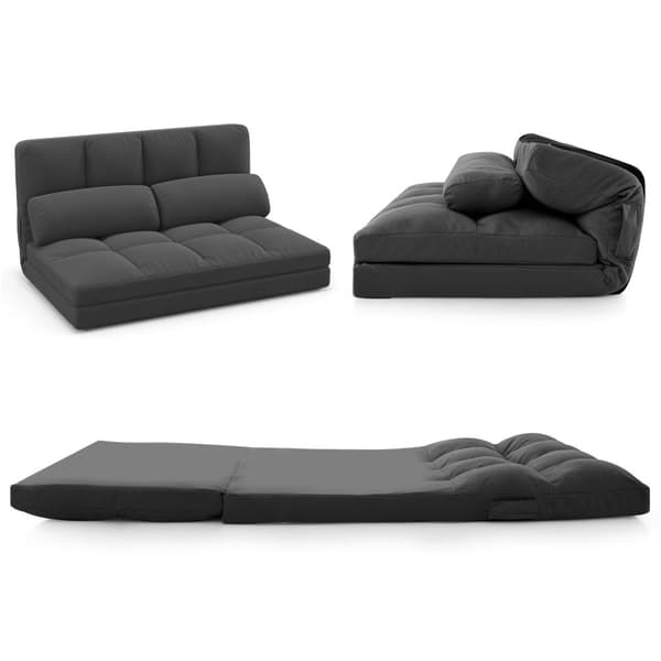 Gulvsofa seng, 72x102x54 cm, Mørkegrå