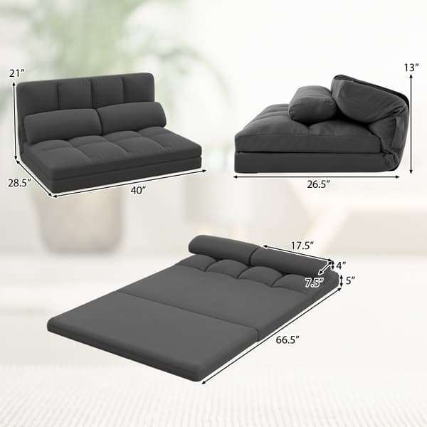 Gulvsofa seng, 72x102x54 cm, Mørkegrå