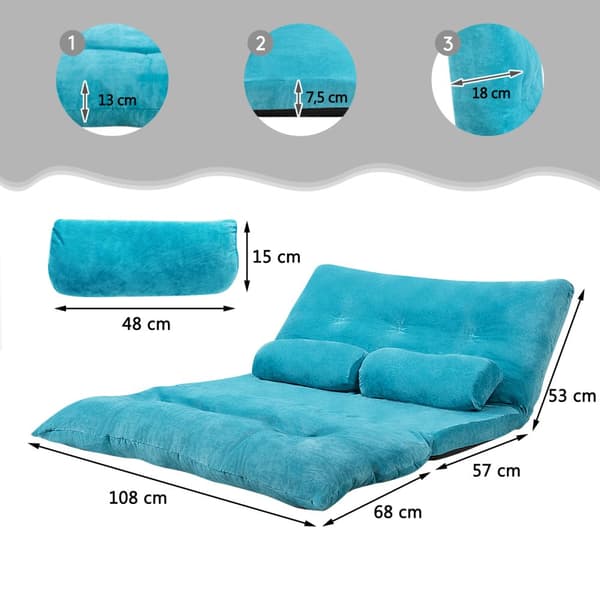 Gulvsofa, 180x98x18 cm, Blå