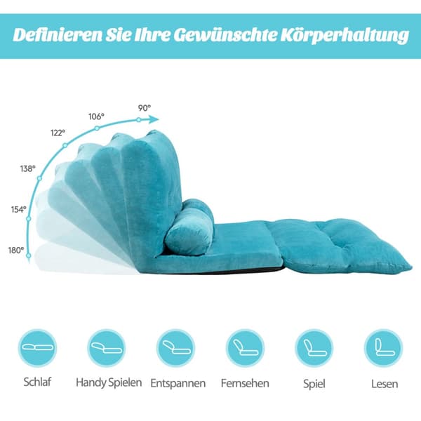 Gulvsofa, 180x98x18 cm, Blå