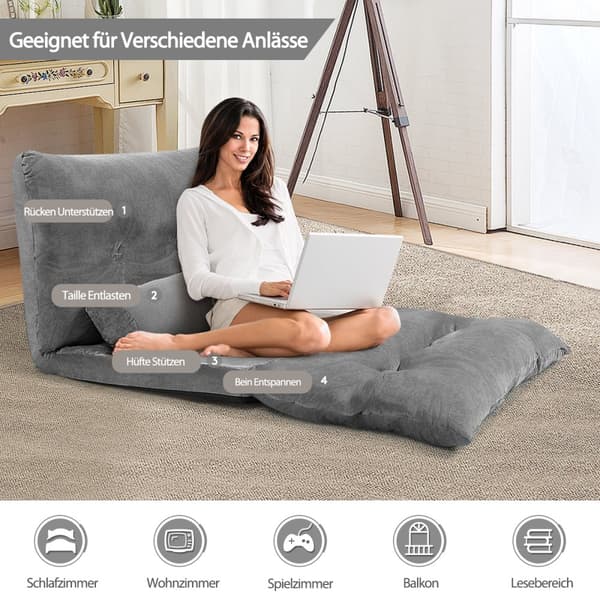 Gulvsofa, 178x98x18 cm, Grå