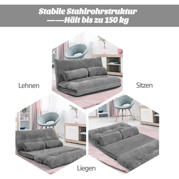 Gulvsofa, 178x98x18 cm, Grå