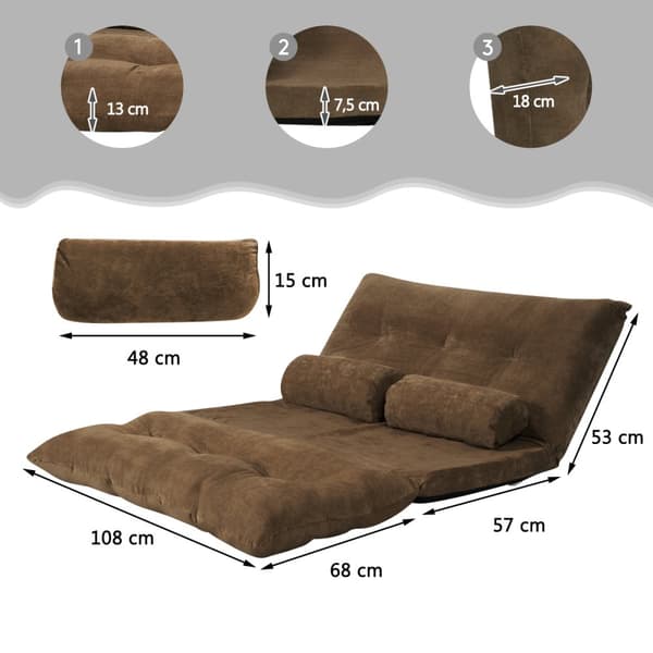 Gulvsofa, 178x98x18 cm, Grå