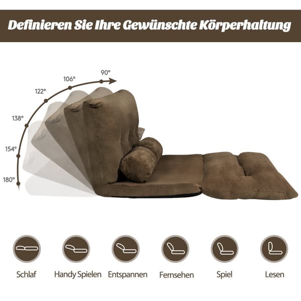 Gulvsofa, 178x98x18 cm, Grå