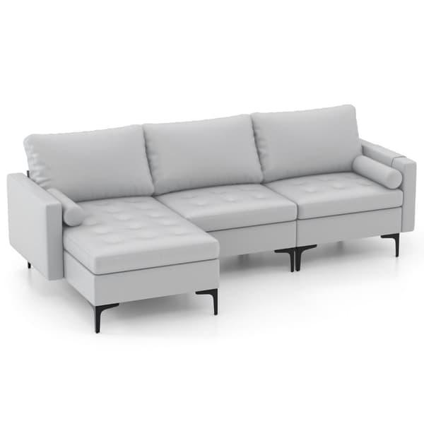 Soffkollektion, 247x130x80 cm, Ljusgrå