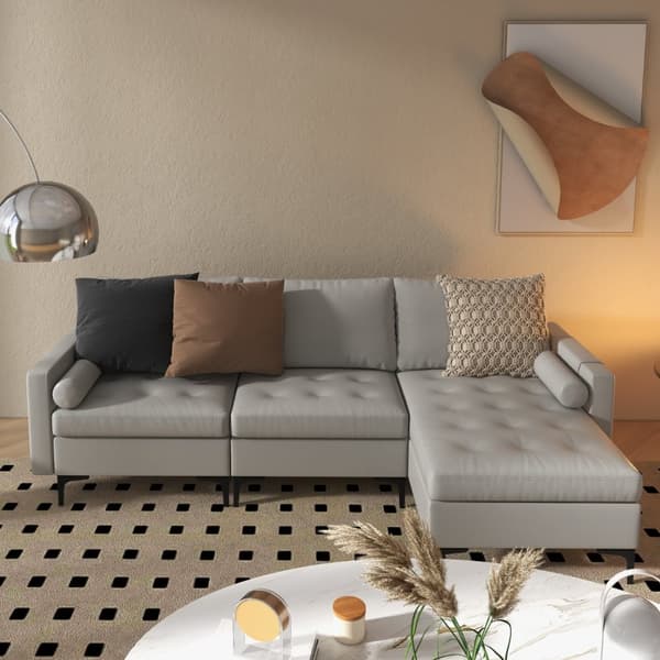 Soffkollektion, 247x130x80 cm, Ljusgrå