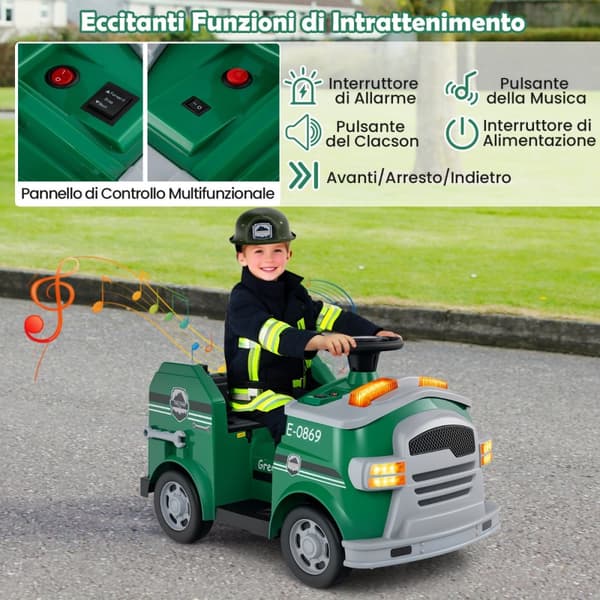 Børns Elektrisk Bil, 12V Brandbil, 86x48x52 cm, Rød