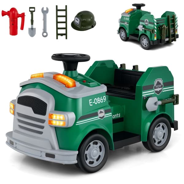 Børns Elektrisk Bil, 12V Brandbil, 86x48x52 cm, Rød