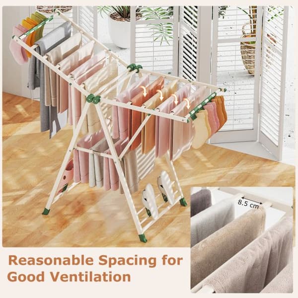 Vaateripustin, 141x56x99-148 cm, Beige