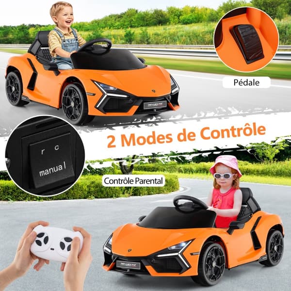 Elektrisk bil til børn, Lamborghini Revuelto, 105x60x40 cm, Orange
