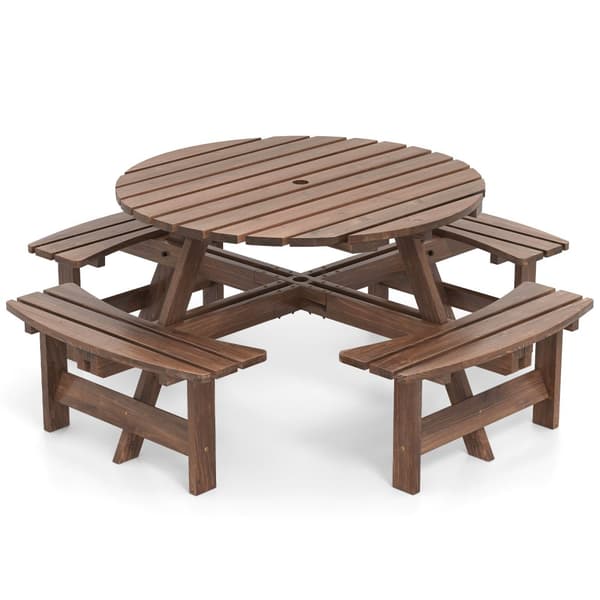 Picnicbordssæt, 179x179x70 cm, Gul