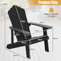 Miniatyrbillede 4 af 8: Adirondack Stol, 85x77x94 cm, Sort