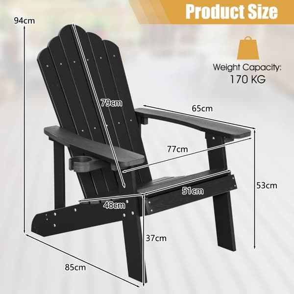 Adirondack Stol, 85x77x94 cm, Sort