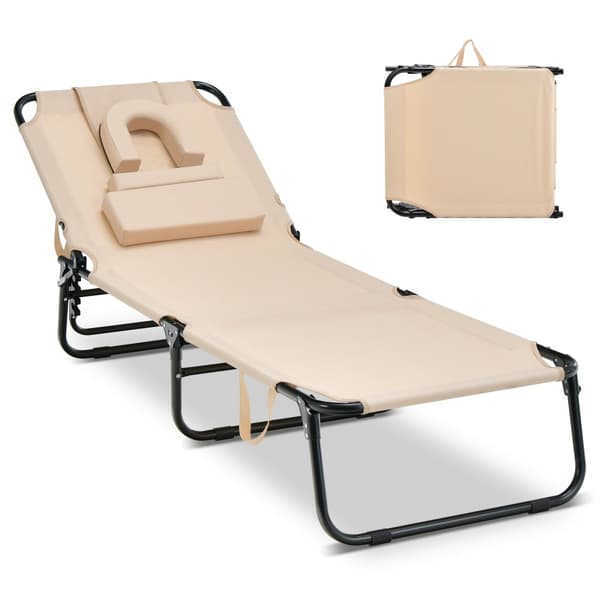 Strand solstol, 63x142-194x92-37 cm, 73x63x16 cm, Beige