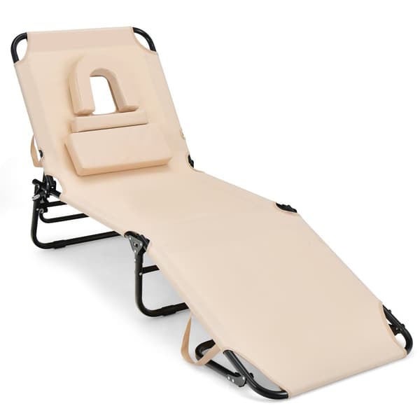 Strand solstol, 63x142-194x92-37 cm, 73x63x16 cm, Beige