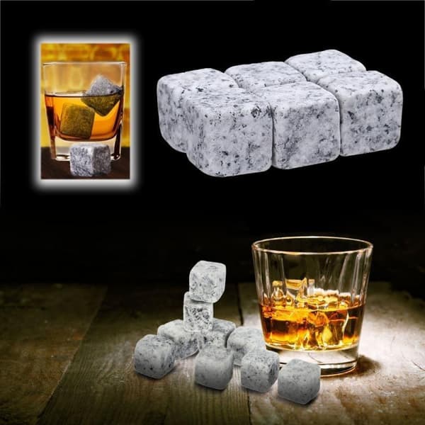 3set X 6st/set Whiskeyisstenar, återanvändbara isstenar för säkra drycker, med påse