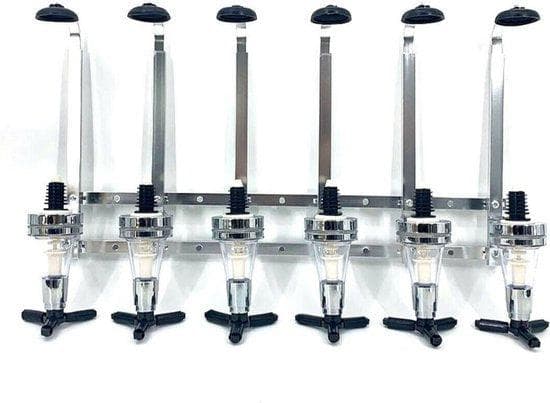 Dryckesdispenser | 6 flaskor | Bar butler | 30ml | Väggmonterad | Aluminium