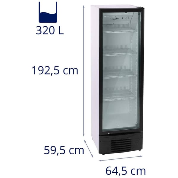 Royal Catering Flaskkylskåp - 320 L-LED - svart ram