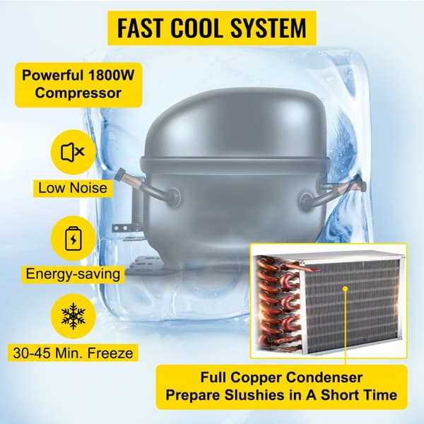 15L X 3 tankar 1800W slaskmaskin med exakt kontrollpanel, snabb kylning, hänsynsfull design, lätt att rengöra, bred applikation