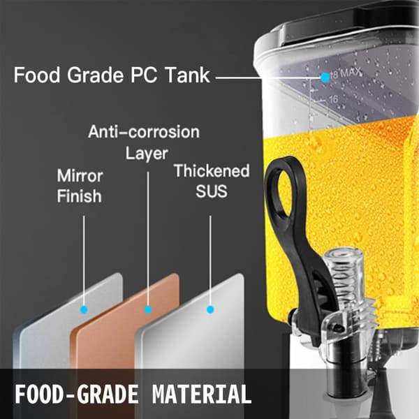 270W kalldrycksautomat med 3st 12L burkar, hög effektivitet, hänsynsfulla detaljer, enkel användning, bred applikation