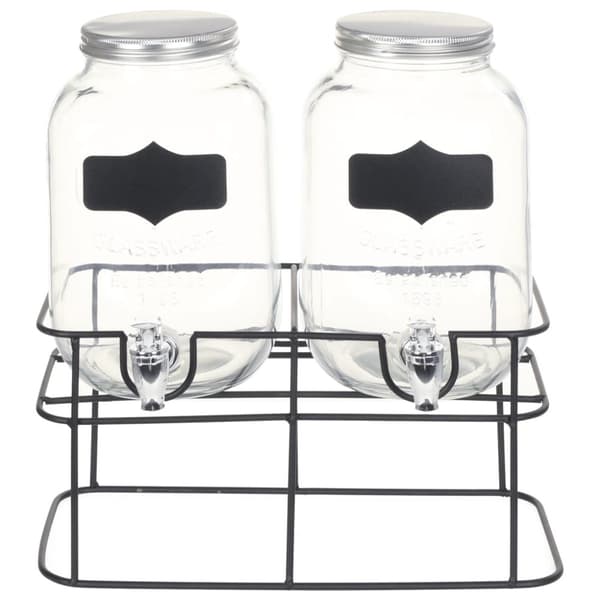 The Living Store Glasbehållare 2 st med stativ 2 x 4 L -  Dryckesautomater