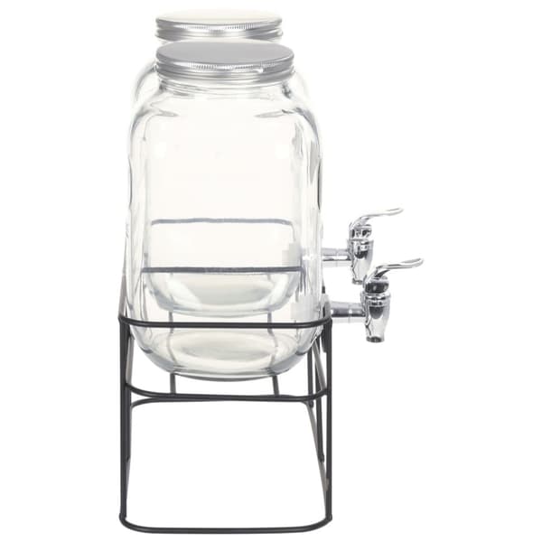 The Living Store Glasbehållare 2 st med stativ 2 x 4 L -  Dryckesautomater