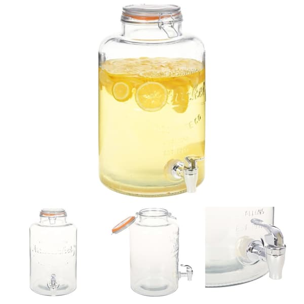 The Living Store Glasbehållare XXL med tappkran transparent 8 L -  Dryckesautomater