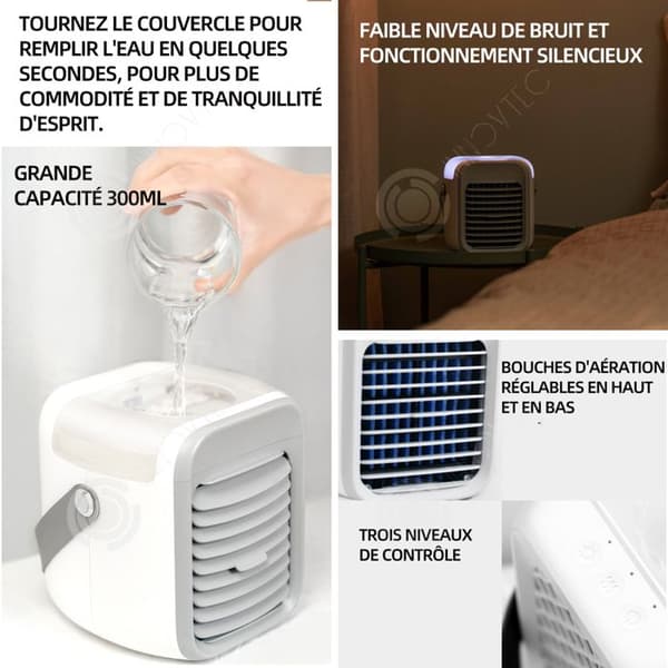 INN Portable Air Conditioner 2000mah kan också användas som luftfuktare luftkonditionering hydrator och liten fläkt vit