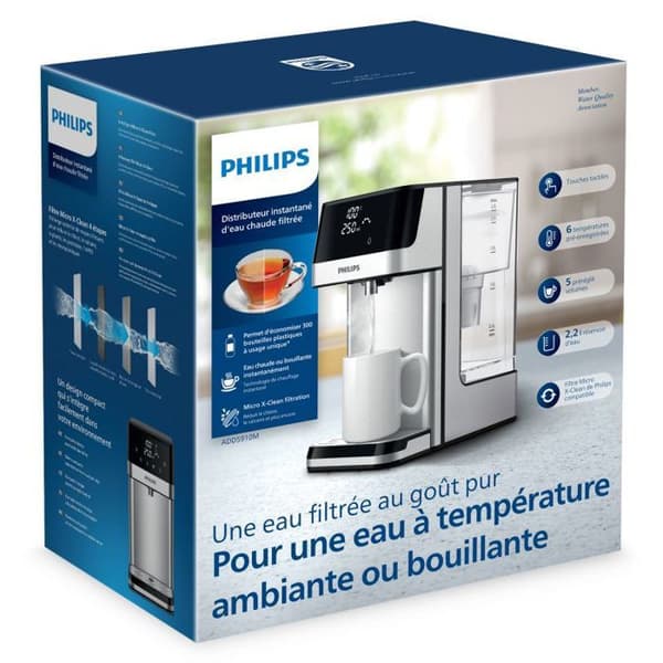 Vattendispenser - PHILIPS - Modell 2.2 - Varmt och kallt vatten - Filtrerat - 6 temperaturnivåer