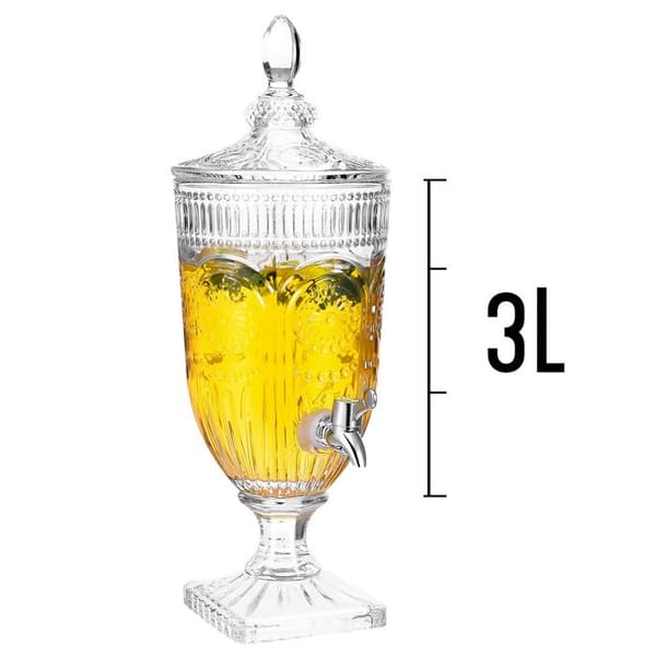 Dryckesdispenser i Glas 3L - GlassWare - Mandala Mönster - Transparent