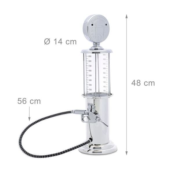 Relaxdays Distribuitör för alkoholhaltiga drycker, öl, etc., rolig, i plast och silikon, 900 ml, kromad