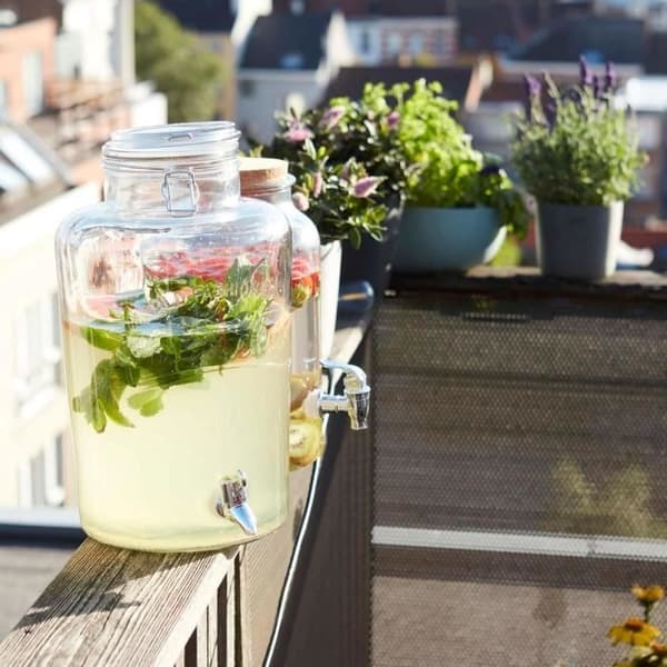 Dryckesdispenser - POINT-VIRGULE - Glas med Kran - 8L - För Cocktails och Iste