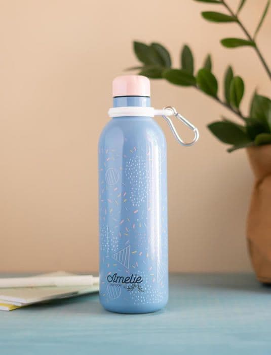 Metallflaska - Amelie - 500Ml - Rostfritt Stål - Dubbelvägg - Tätslutande Kork