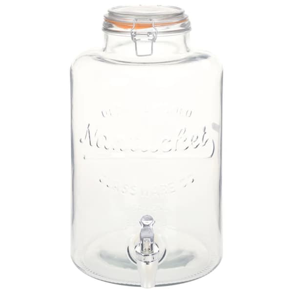 Glasbehållare XXL med tappkran transparent 8 L